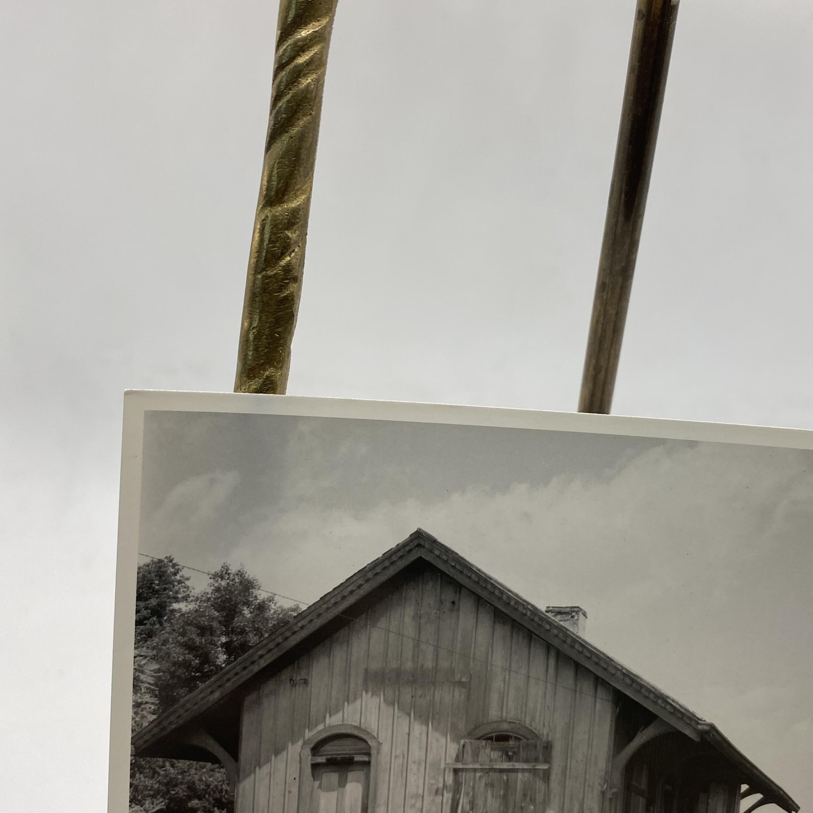 Abandoned Railroad Station Depot 4×5 Black White Glossy Photograph Original