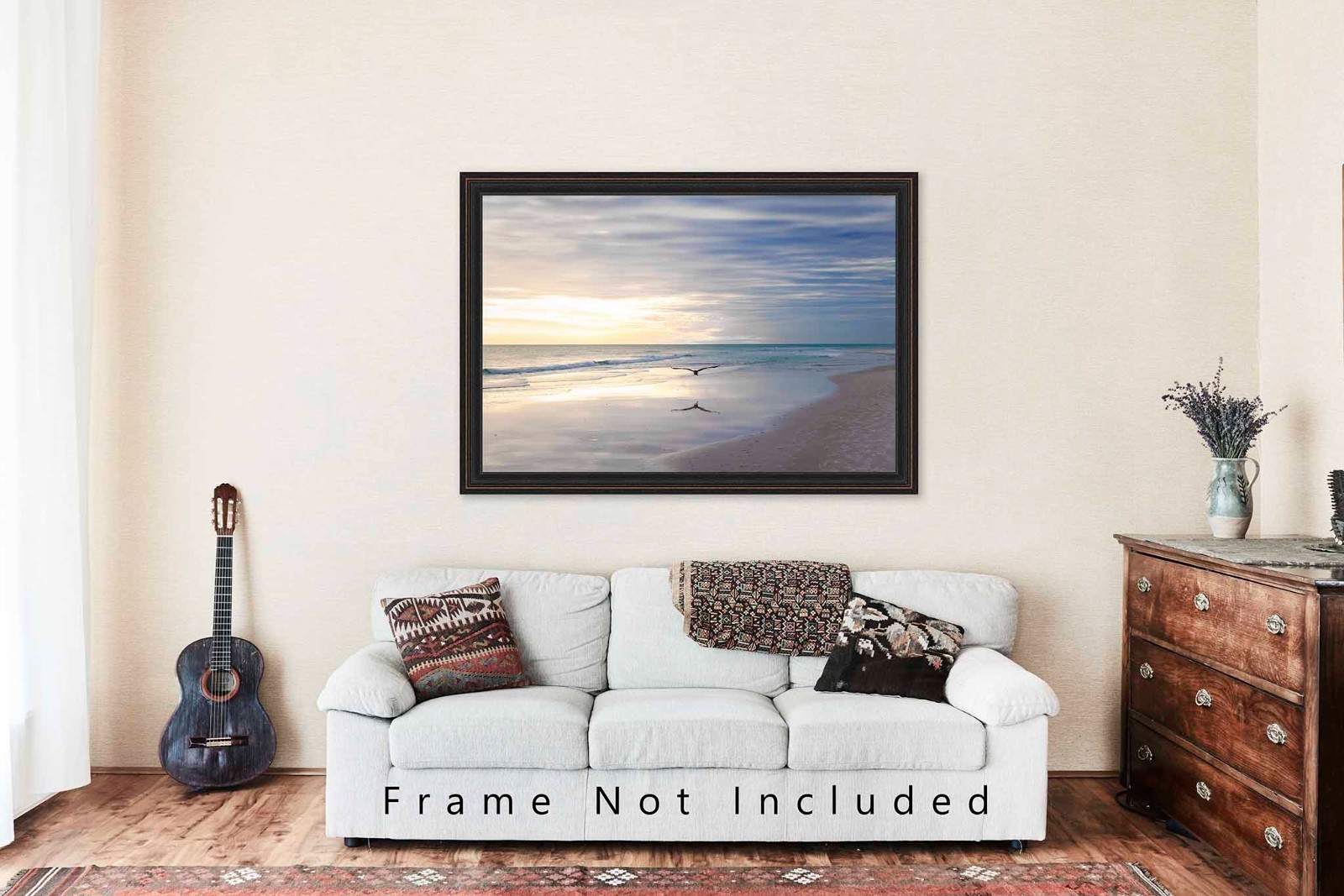 Sea Bird Flying Over Waves at Pensacola Beach Florida Photo Print (Unframed)