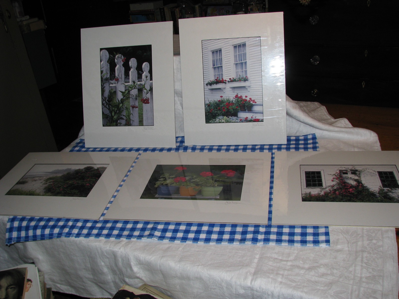 J. K. White Hope Maine Five Matted Signed Photographs Summer Scenes