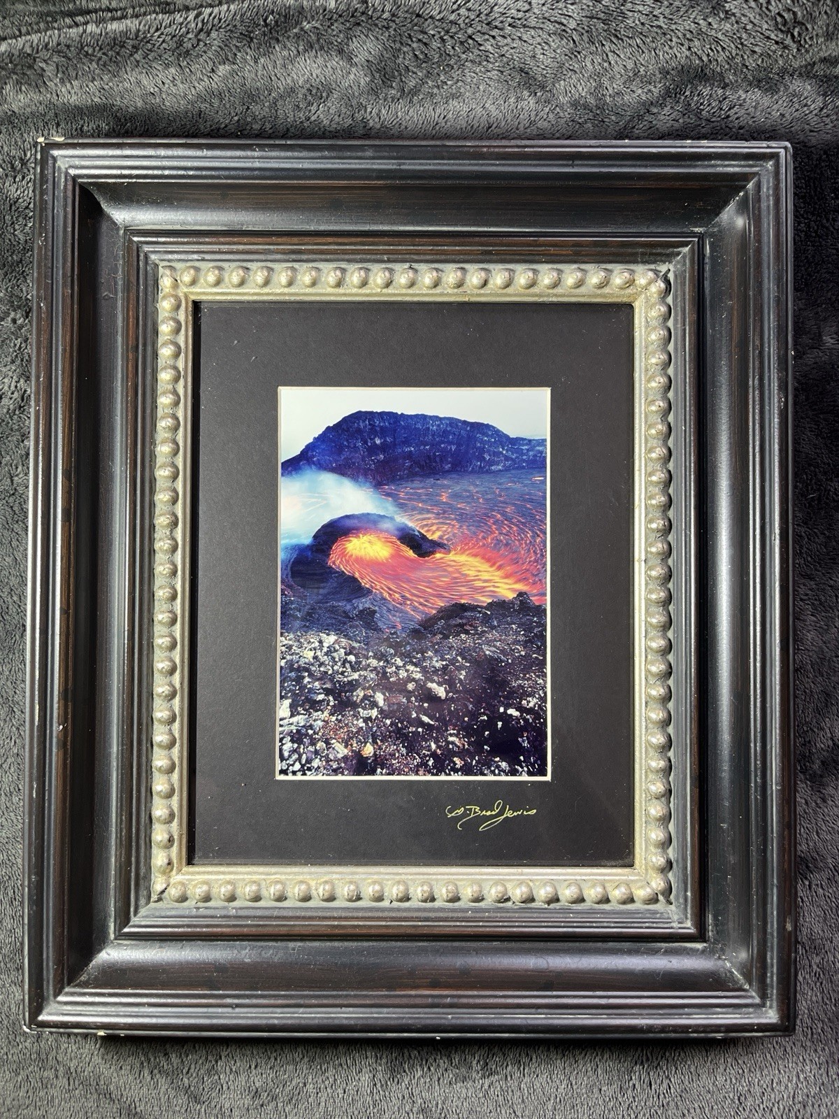 Lava Flow Photography By G. Brad Lewis SIGNED Matted Framed Art Volcano Picture