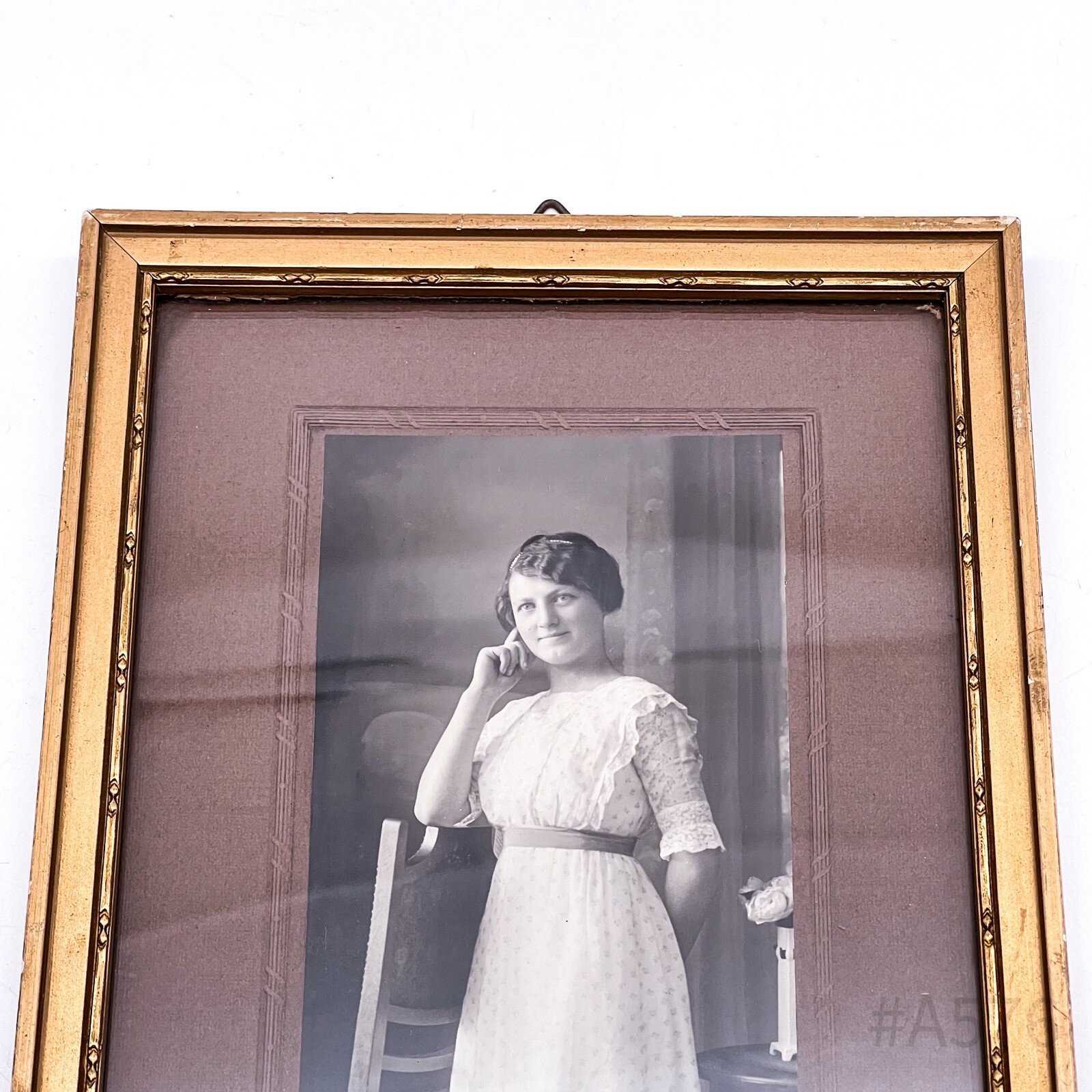 Antique Photograph With Frame & Glass Insert L. Möhle, Stuttgart 15 X 24 Cm