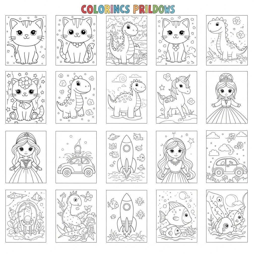 10,000+ Kids Coloring Pages Mega Bundle Animals Dino many more digital download