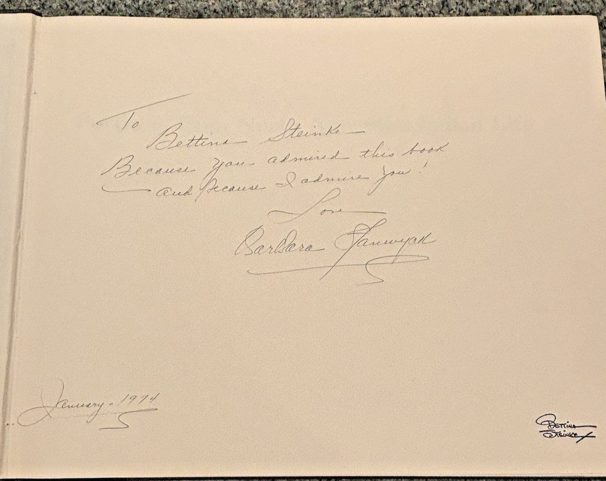 Edward Curtis Signed INDIAN LIFE PORTRAITS BARBARA STANWYCK to BETTINA STEINKE