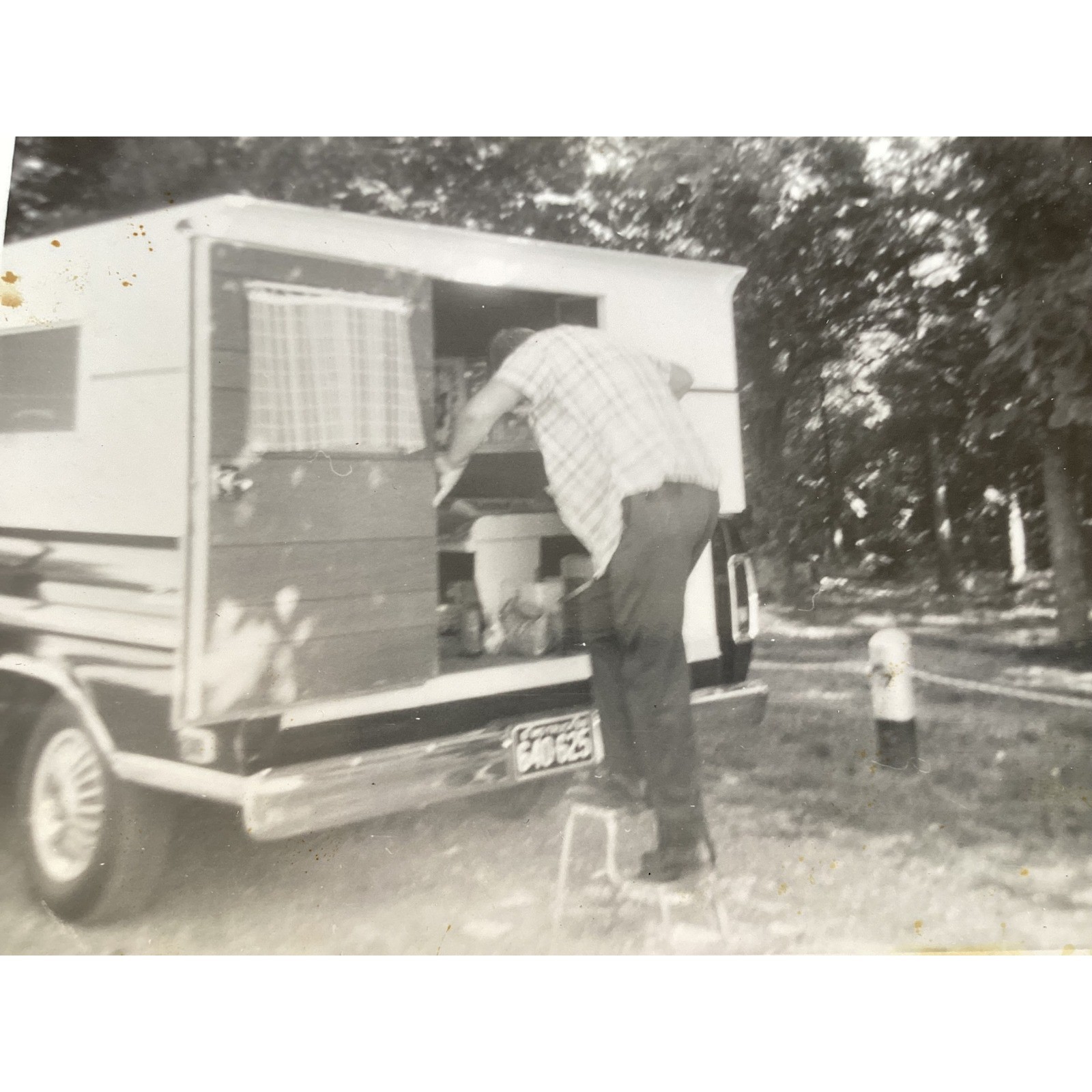 Vintage 1970s Travel Trailer Photo Black and White Camping RV Photo