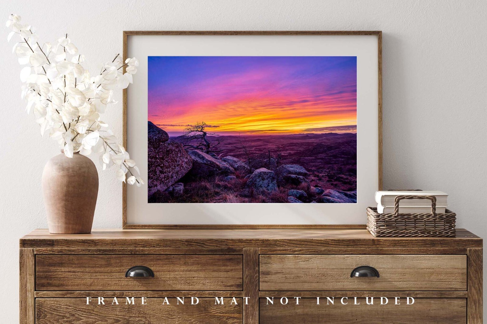 Wichita Mountains Photography Print – Scenic Sunset at Mount Scott Oklahoma
