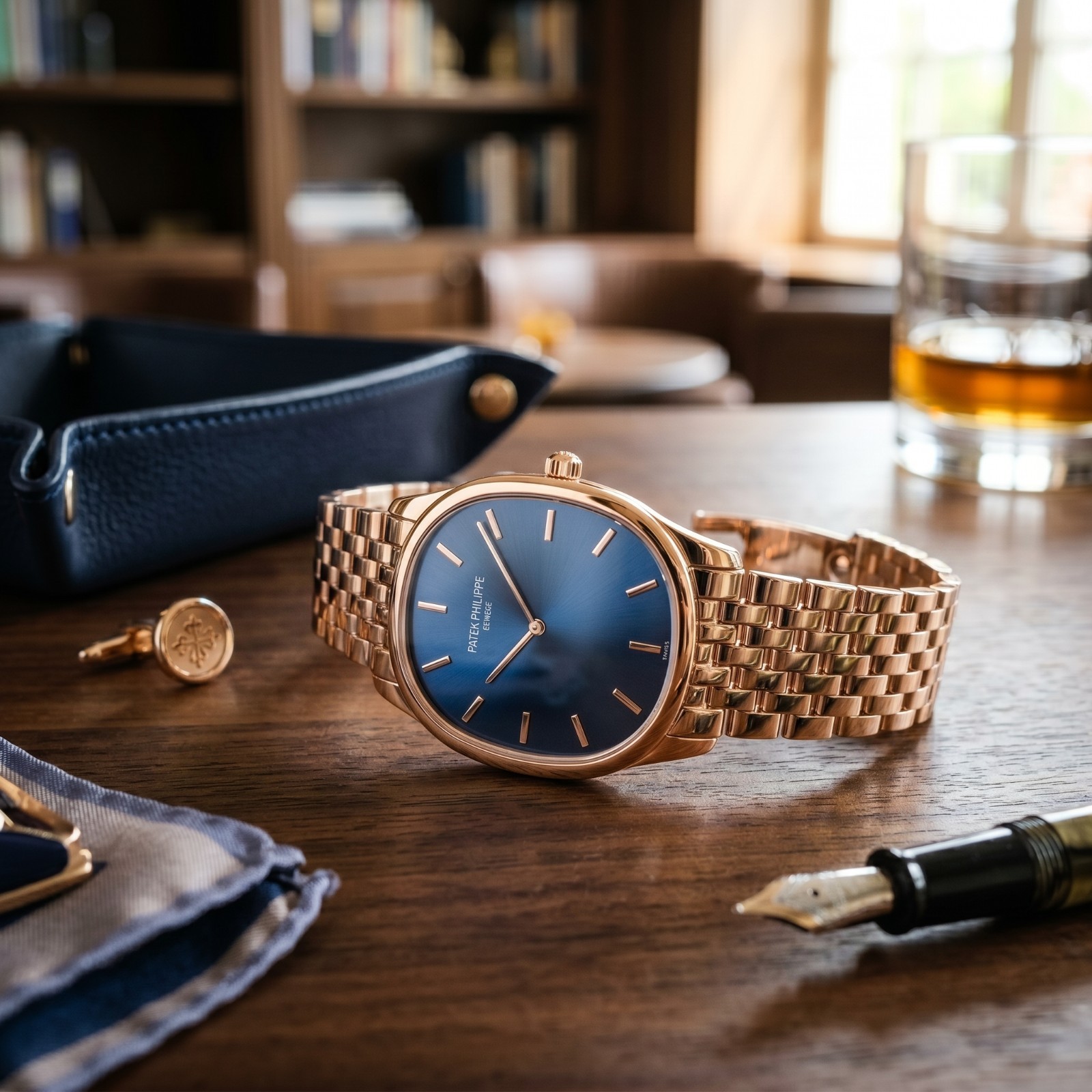 Digital Image Picture Photo Patek Phillipe Golden Ellipse Desktop AI Art Product