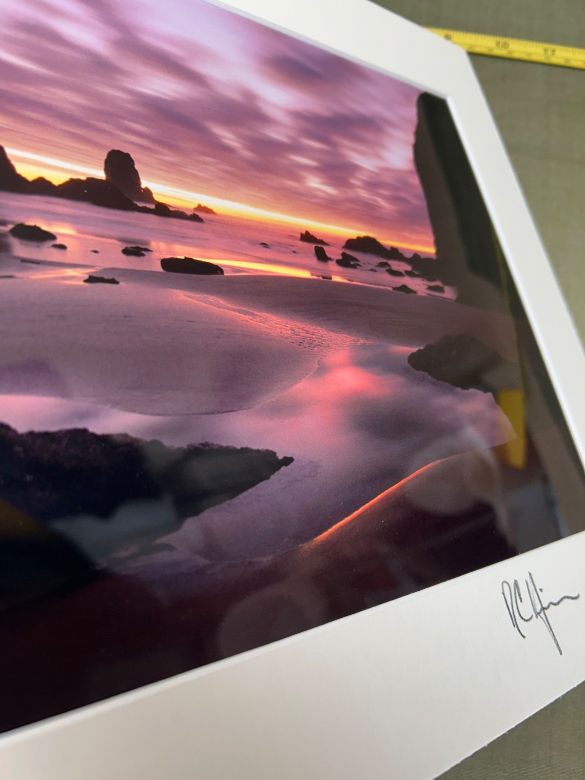 Set of Signed Photography 11 x 14 Matted, One Framed, Seashore and Lake Scene