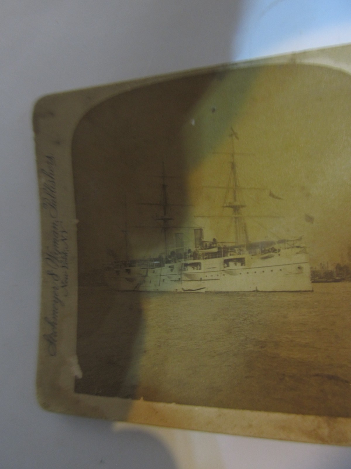 Antique Stereo Scope View Picture Slide United States Cruiser “Newark” (WSC3)