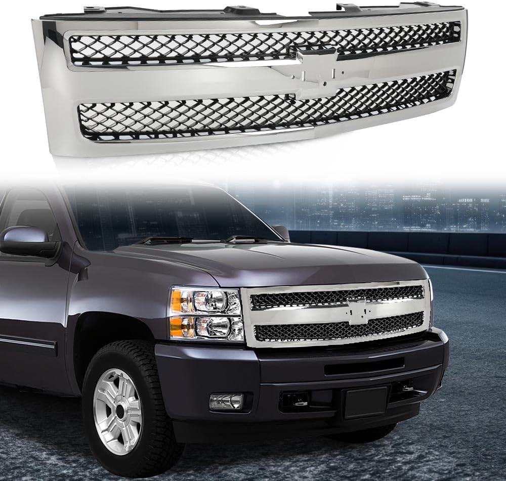 Chrome Truck Grill 25810707 19303978 Front Bumper Grille Insert | Compatible wit