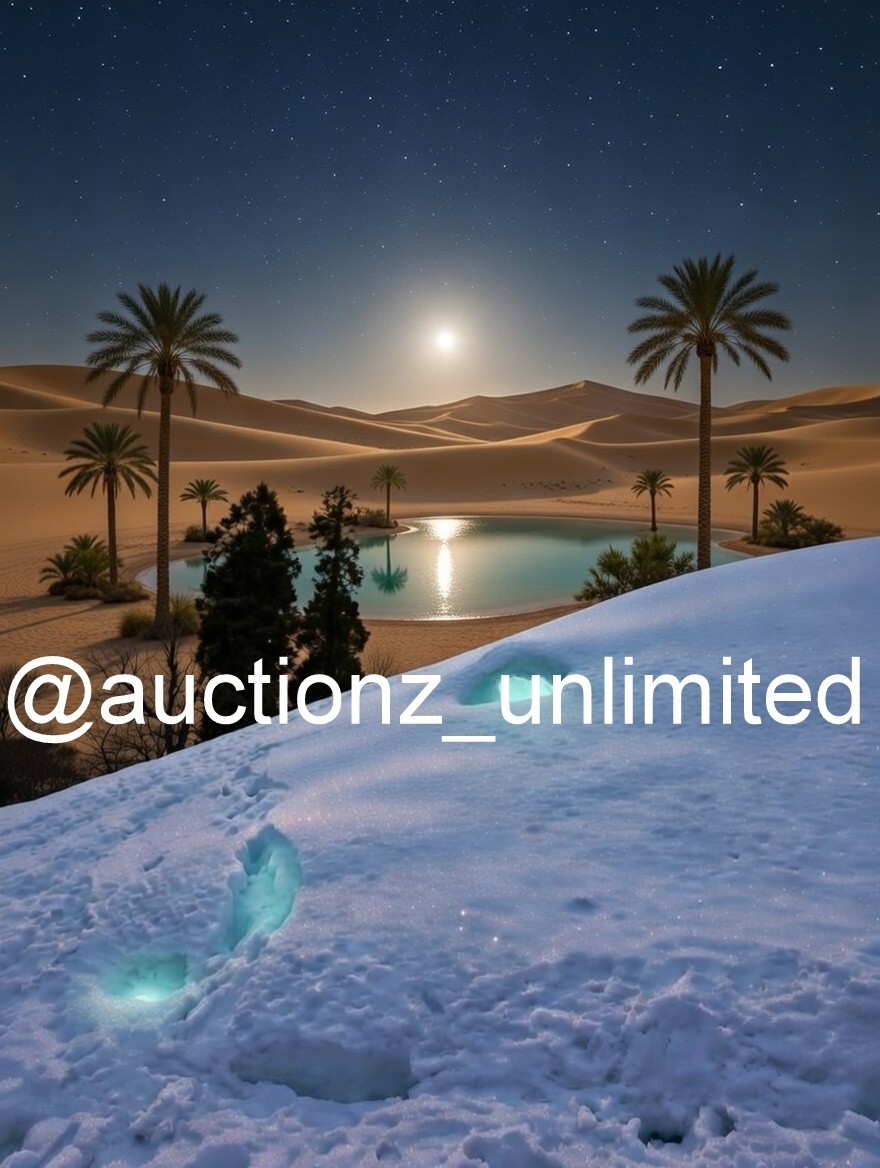 Photo Digital Wallpaper Image Picture Background desert oasis palm trees snow