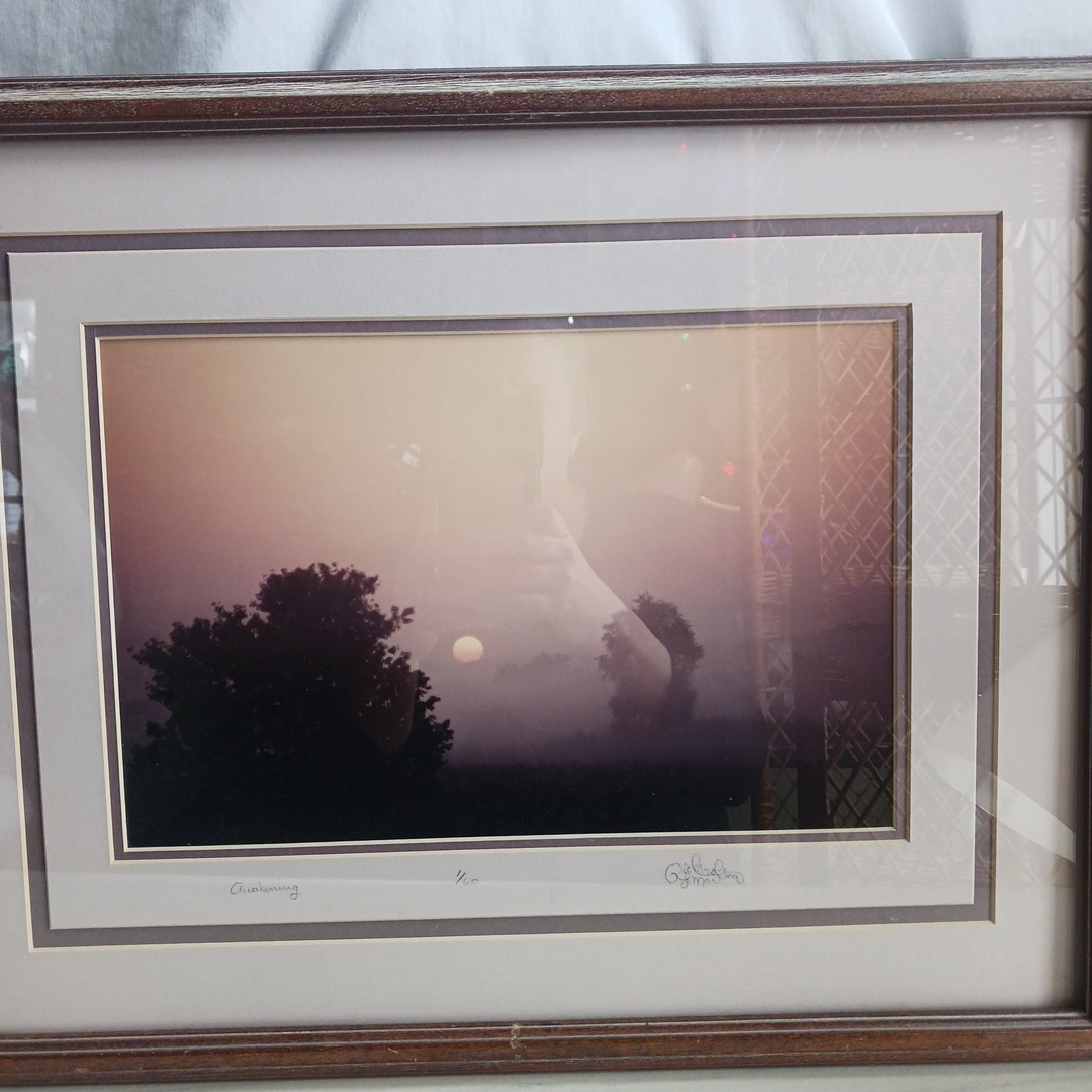VTG Framed Matted Photograph Dusky Sunrise Signed # 1/60 19×15 Richard Martina