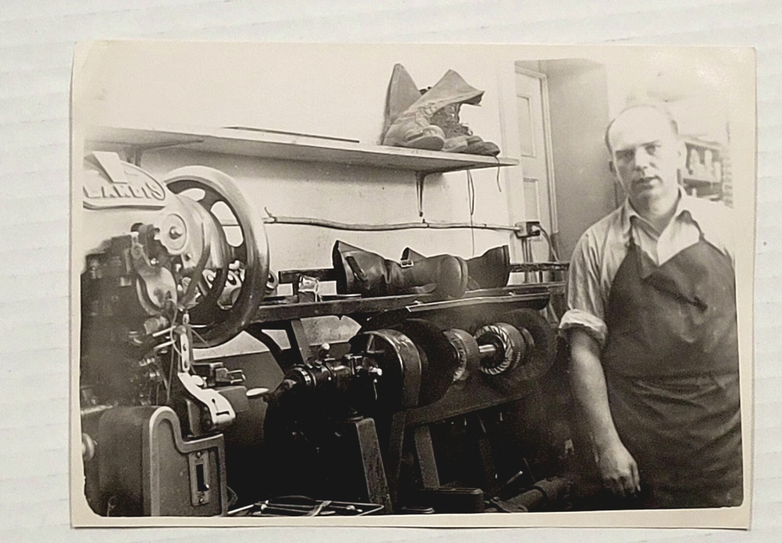 Vintage B&W Photos Shoemaker Cordwainer Cobbler Shoe Shop Lot Of 8