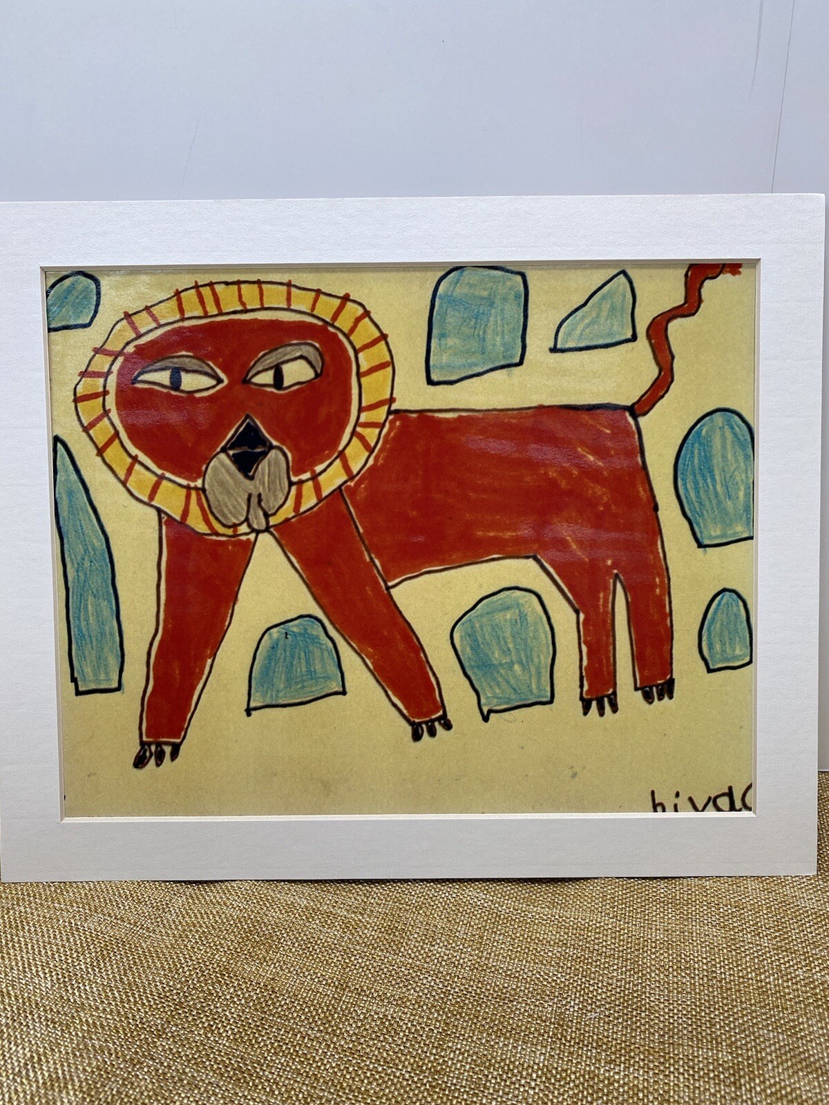 Photograph of Child’s Art – Lion – Artwork Matte Included – New