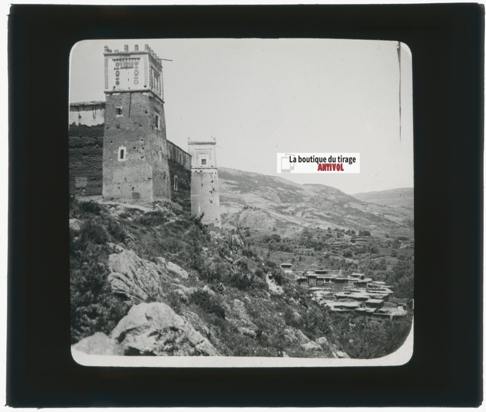 Khenifra, Morocco, Casbah, Vintage Glass Plate Photo, Positive 8.5X10 Cm