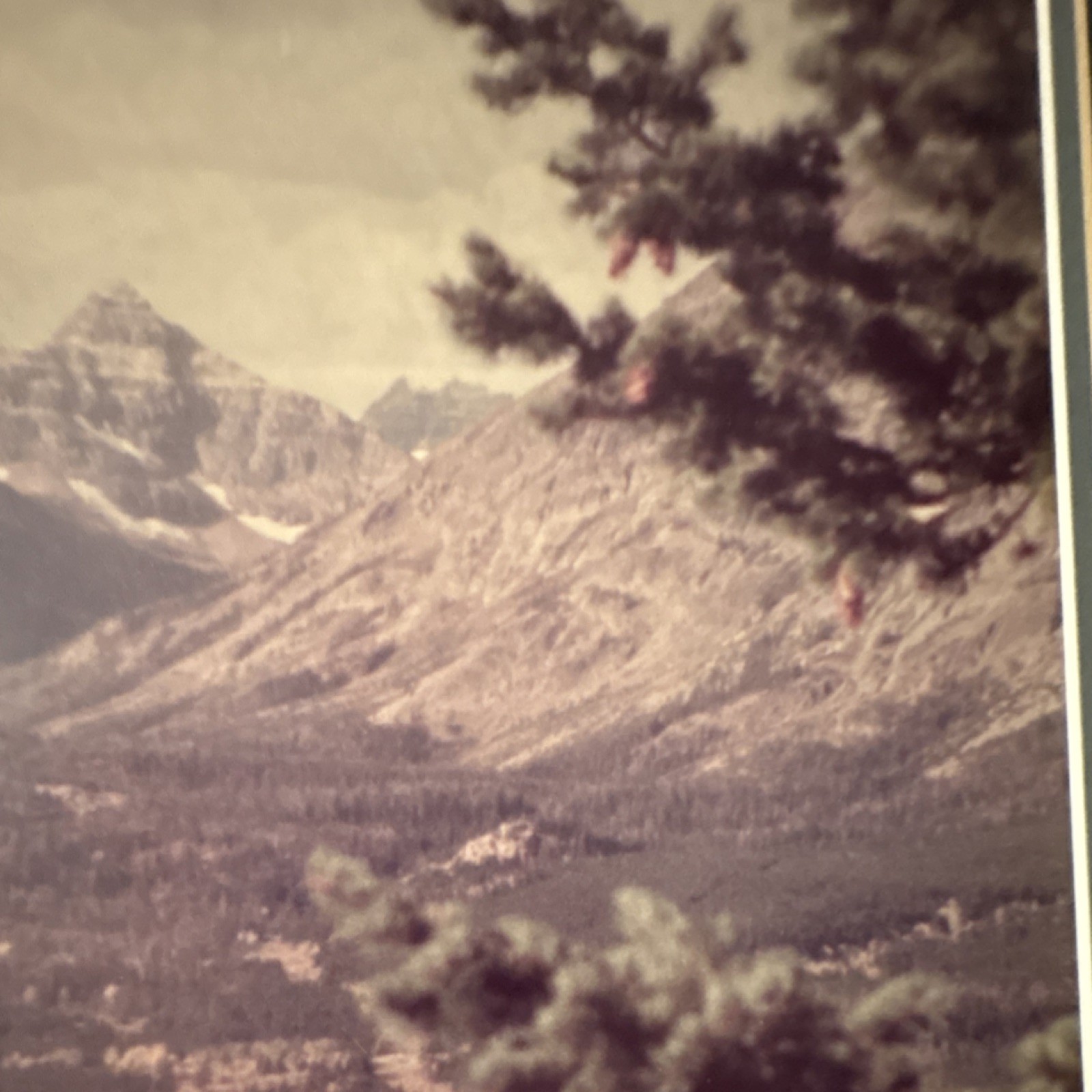 Vintage Glacier National Park St Mary Lake Large Framed Double Matted Photo