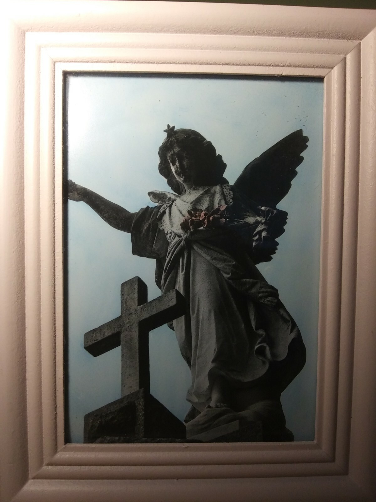 fine art hand-painted B&W prints – New Orleans St. Louis Cemetery #2. 5×7 in.