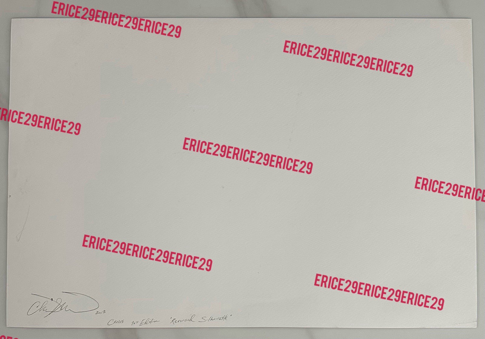 Chad Muthard Signed 2013 Crisis 1st Edition “Reversed Silhouette” 18” x 12”