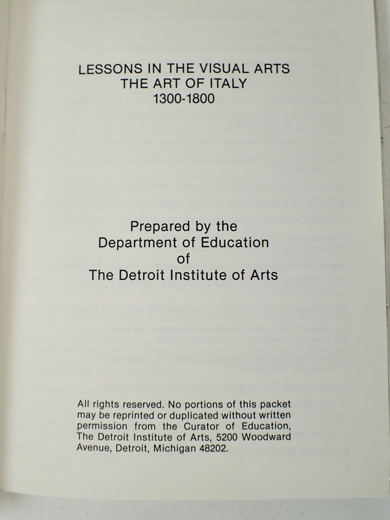 1980 Detroit Institute Of Arts The Art Of Italy 1300-1800 18 Scala Slides & Text