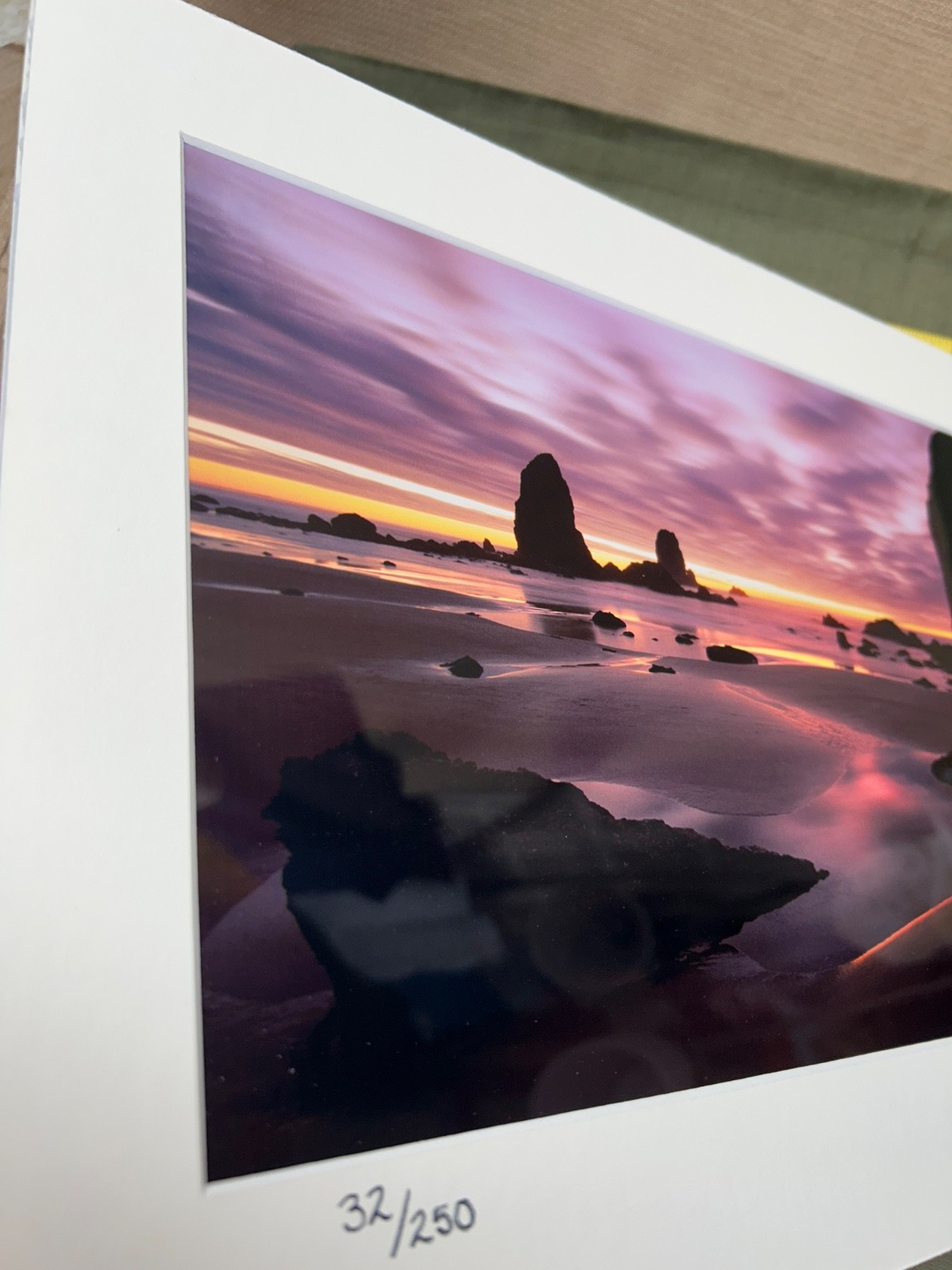 Set of Signed Photography 11 x 14 Matted, One Framed, Seashore and Lake Scene