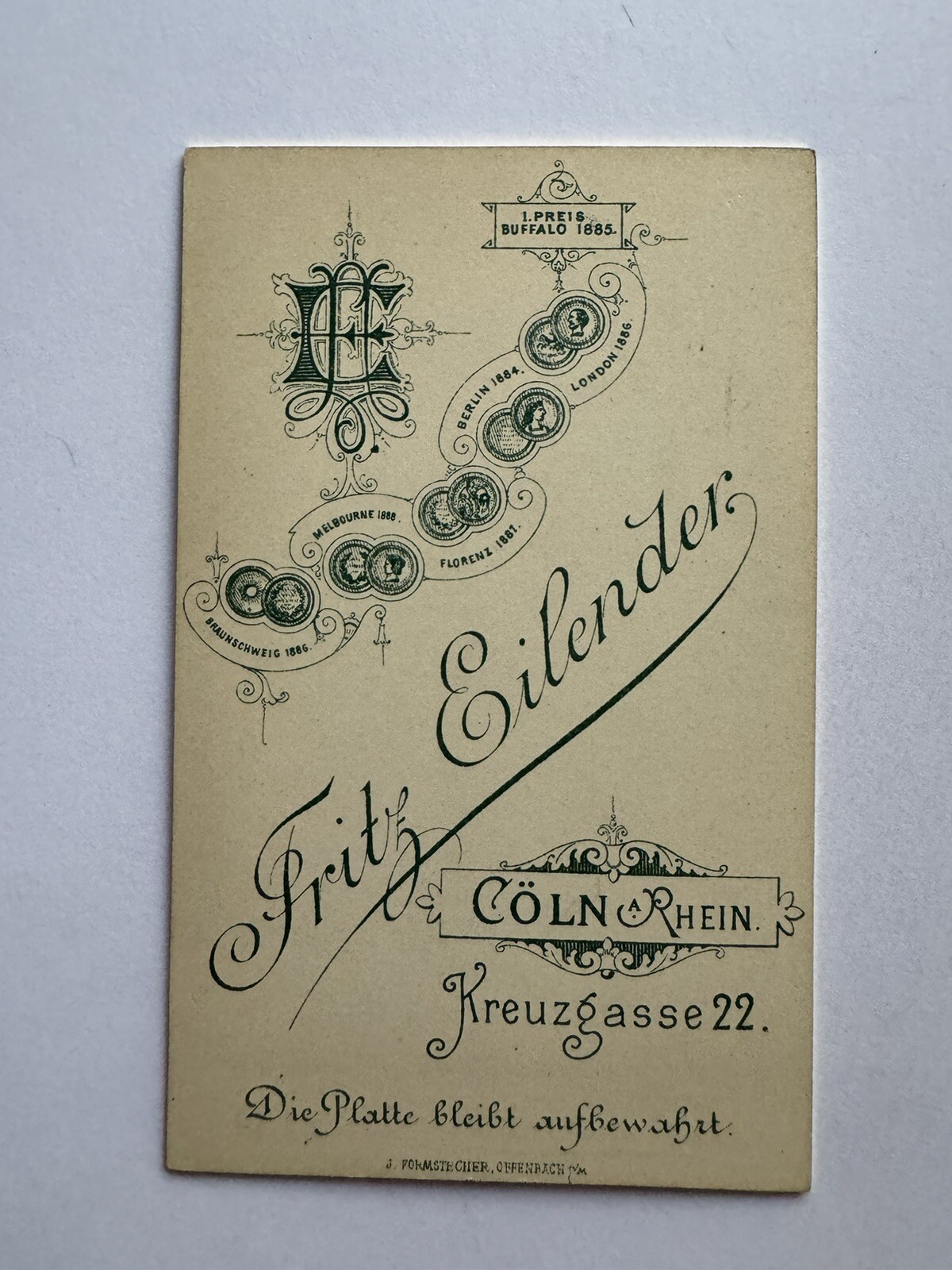 orig. CDV photo photograph old picture woman lady fashion around 1890 Cologne Cologne Eilender