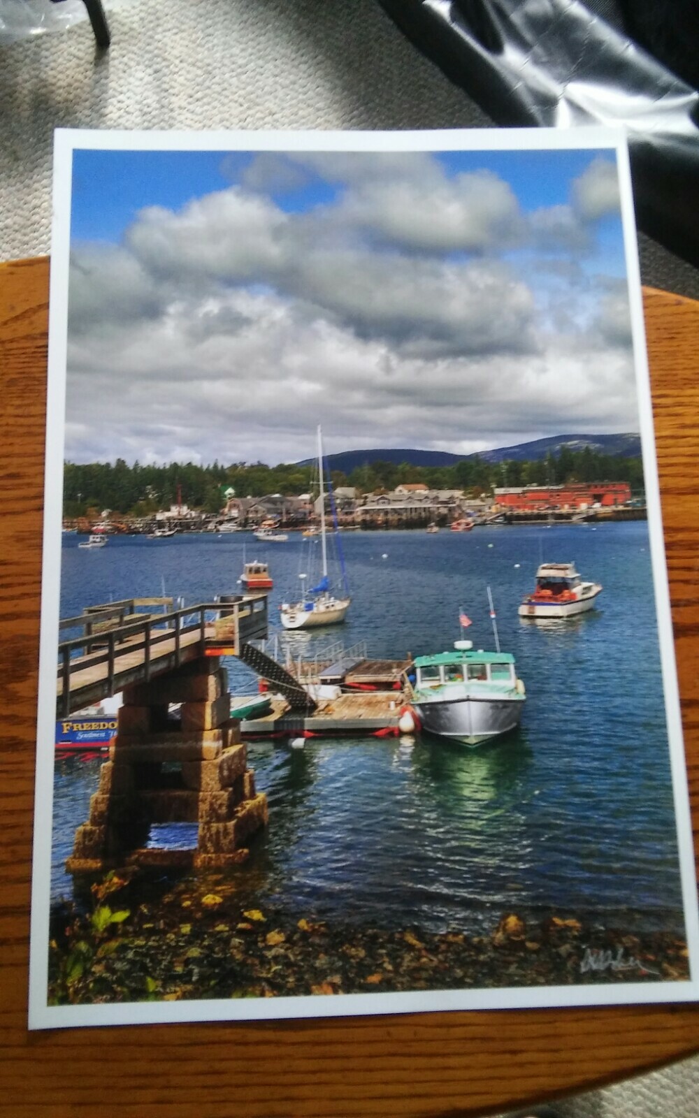 19×13 Digital Art Photograph Bar Harbor? Boats Vertical Rita Ann Monhegan