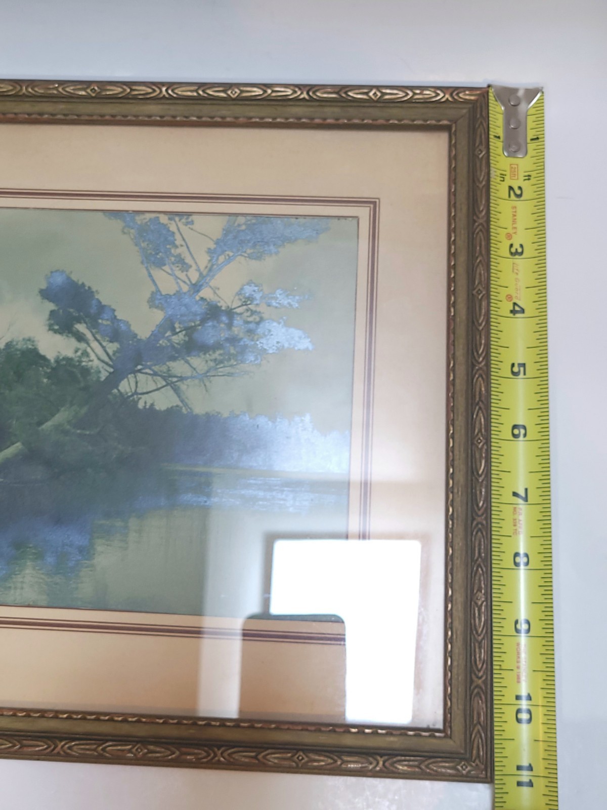 Vintage Scenic Photograph Framed Art Lost Lake Michigan, Trees Antique Art 1939