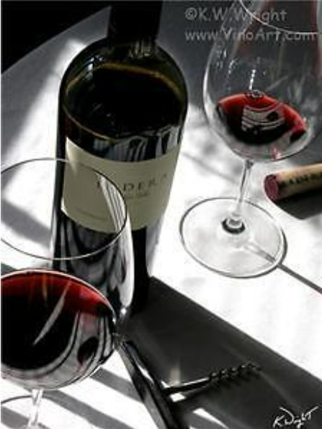 Original WINE ART Napa Cabernet Bottle KELLY WILLIAM WRIGHT Signed Photo 13×19