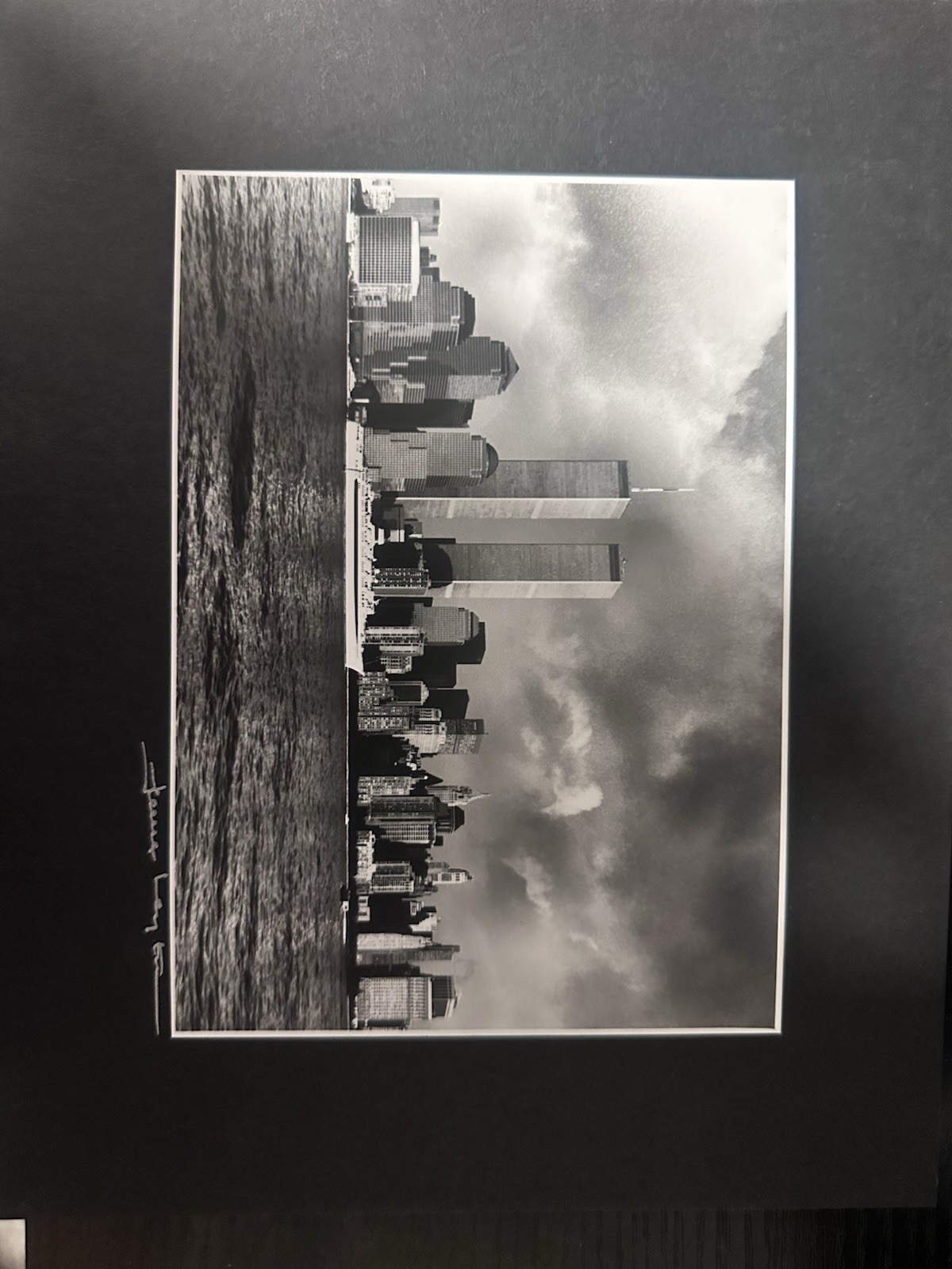 “Vintage James Caprell Signed WTC Twin wers Black & White Matted Photo Print”