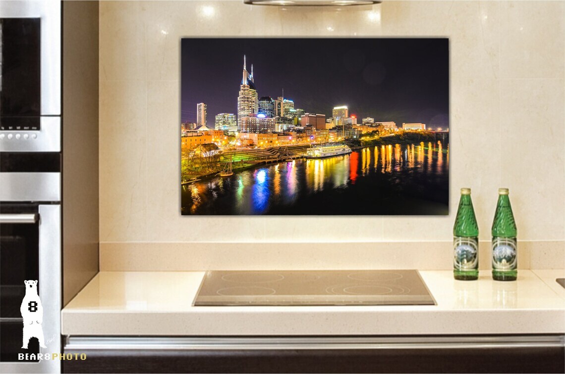 Downtown Nashville Skyline Photography Prints – Music City at Night – Tennessee