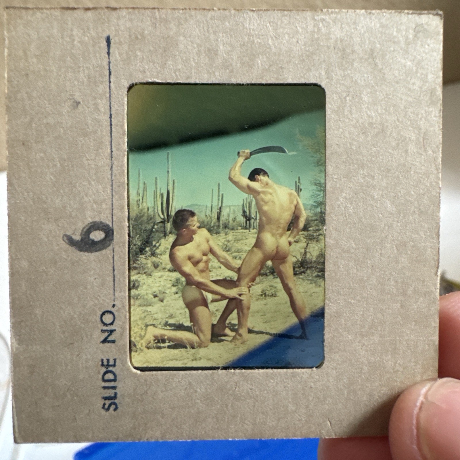 Vintage 24 Male Pin-up Slides Single Slide Risqué Bare Photos Models Pre-1970’s