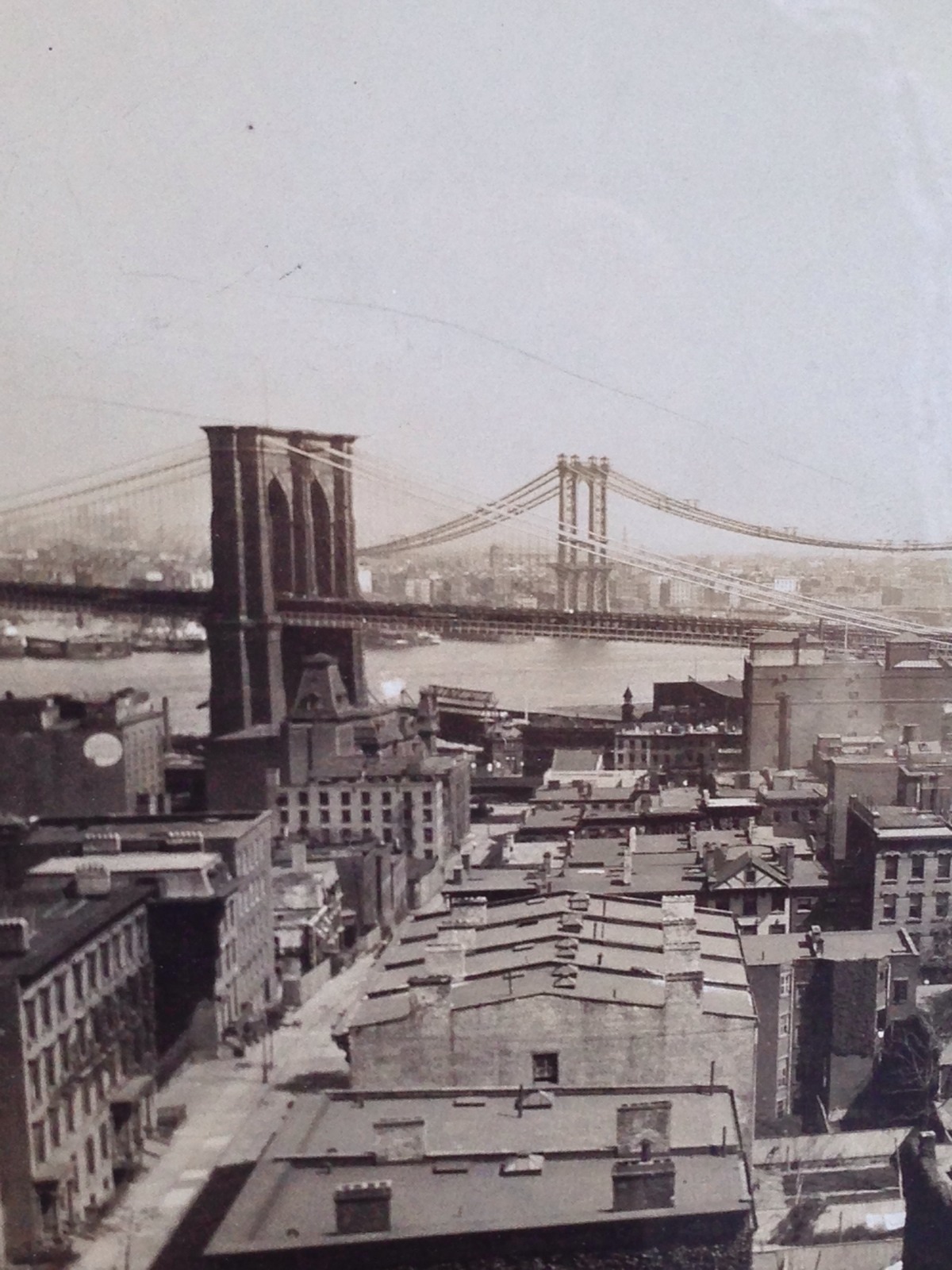 C1900 New York City Photo. Brooklyn Bridge Williamsburg Bridge. August Loeffler