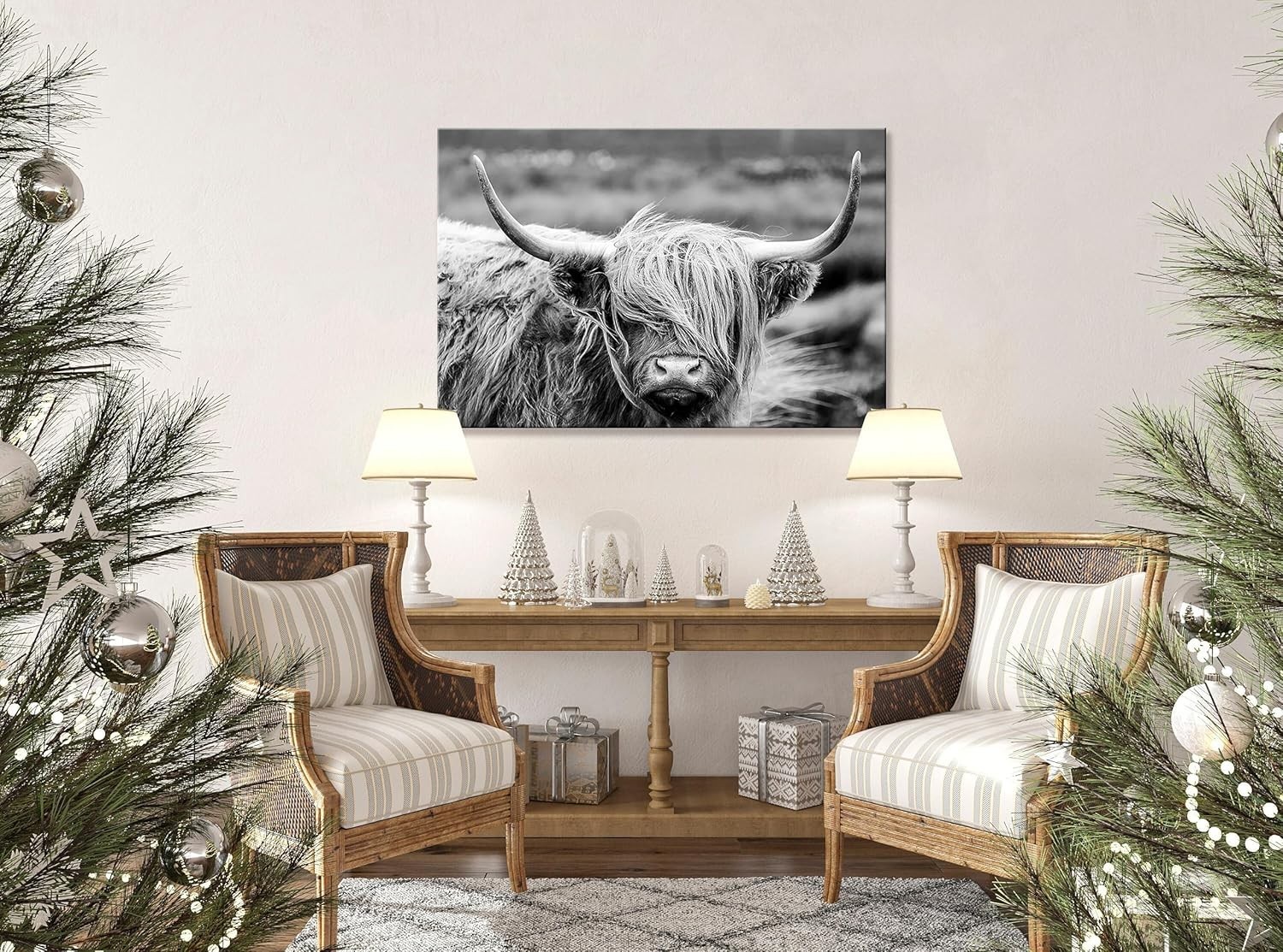 Highland Cow Photography Wildlife Portrait Picture Black and White Closeup An…