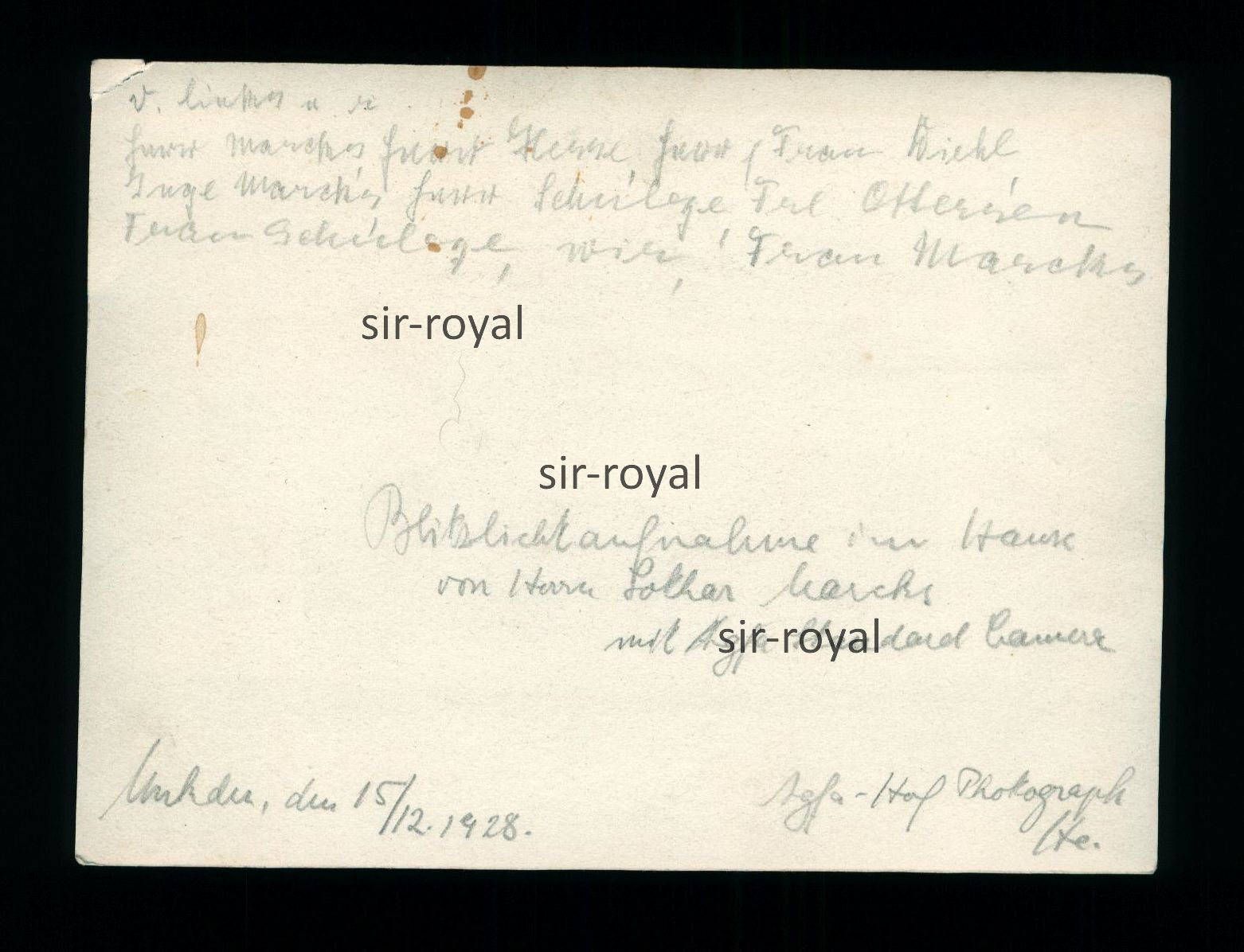 1928 – Blitzlicht Aufnahme mit Agfa Standard Kamera – 1920er – Foto 12x9cm