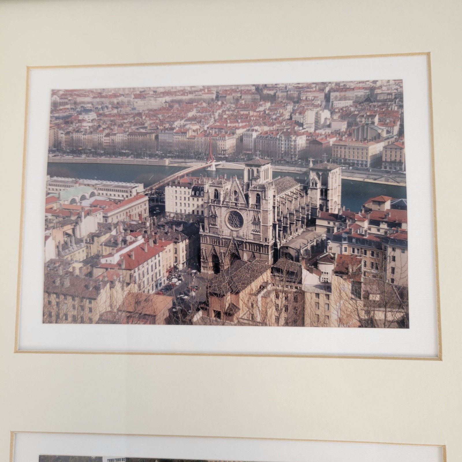 Lot of 2 Frederic Jean Signed Photograph Lyon France Framed Art Set Vieux Lyon