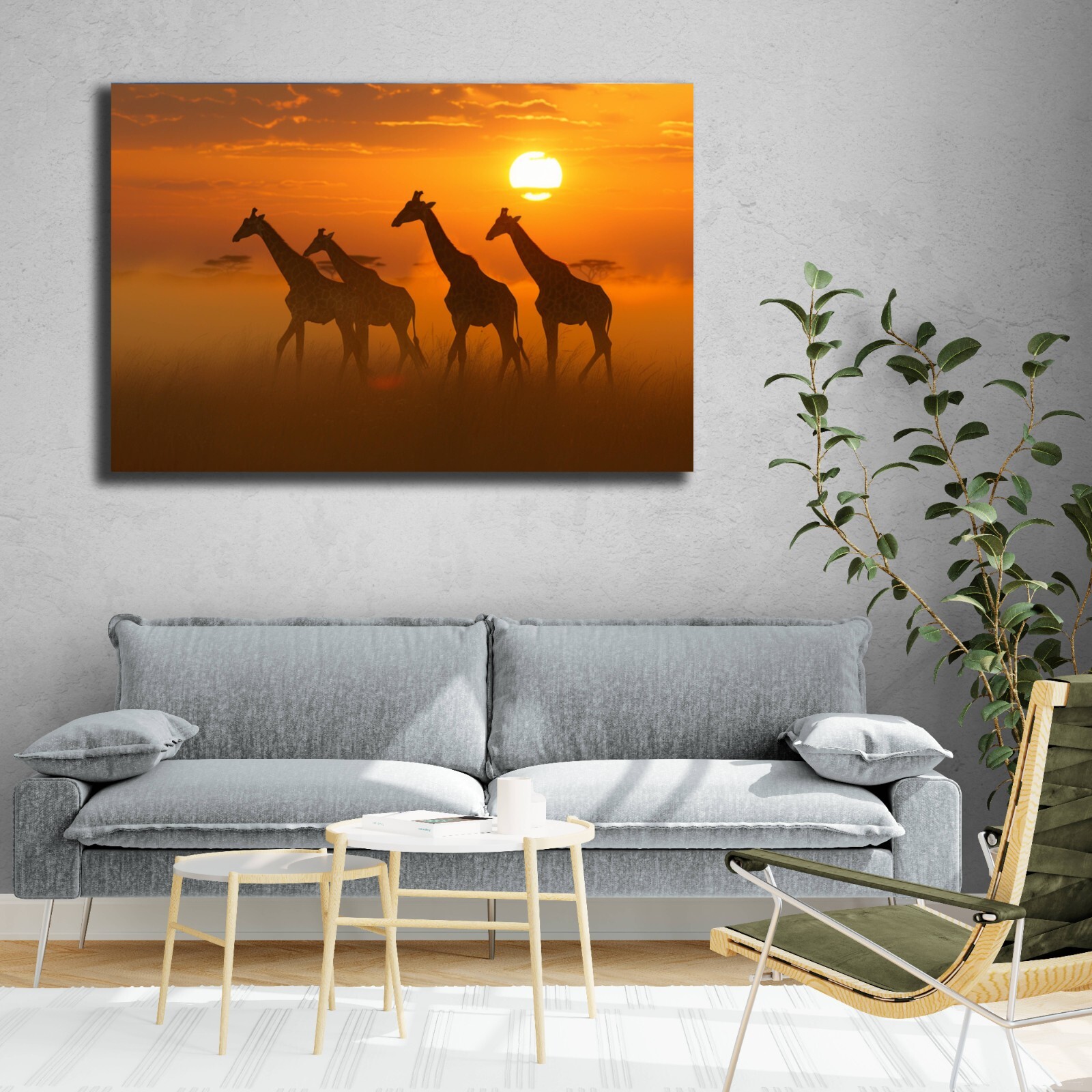 Giraffe Photo, Wildlife Photography, Animal Photo Print, Family of Giraffes Art