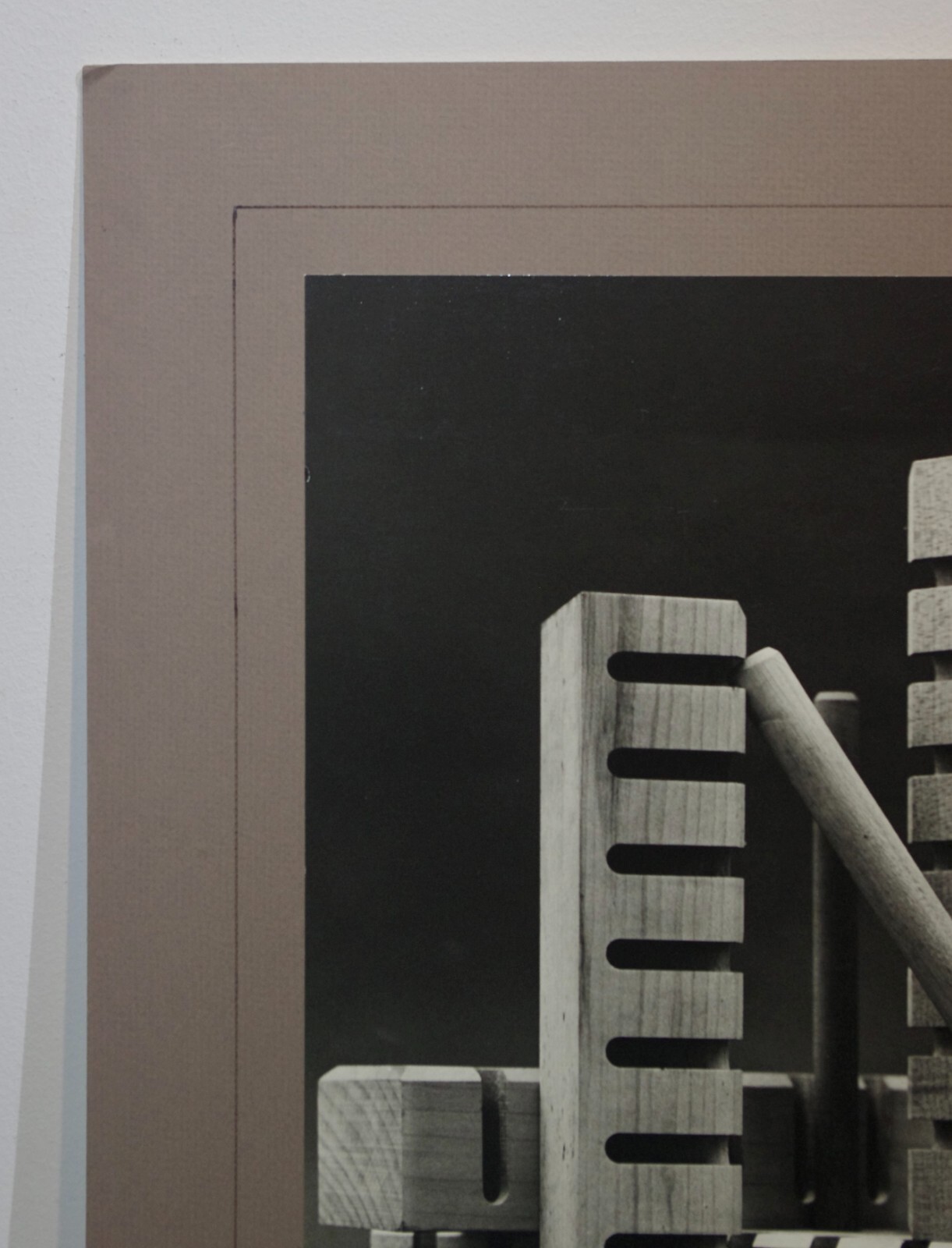 B&W Photograph- Unframed Matted Signed- Still-life Geometric Architectural Shape