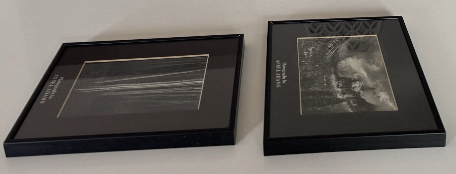 Vintage Ansel Adams Set of 2 Framed Matted Black & White Lot Photo Prints Art