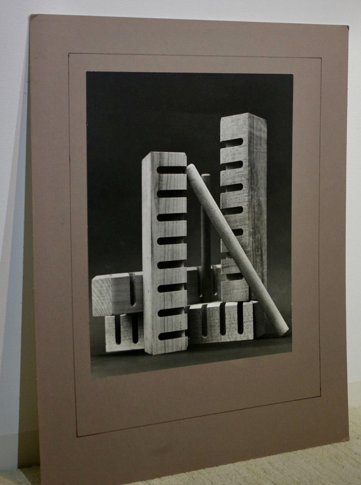 B&W Photograph- Unframed Matted Signed- Still-life Geometric Architectural Shape