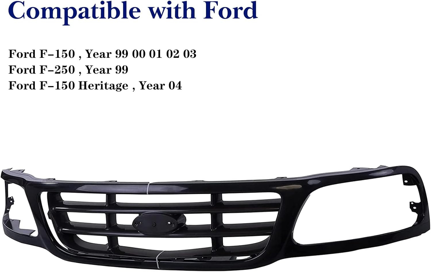 Replacement Parts Front Grille Grill Assembly with Cross Bar Insert Compatible w
