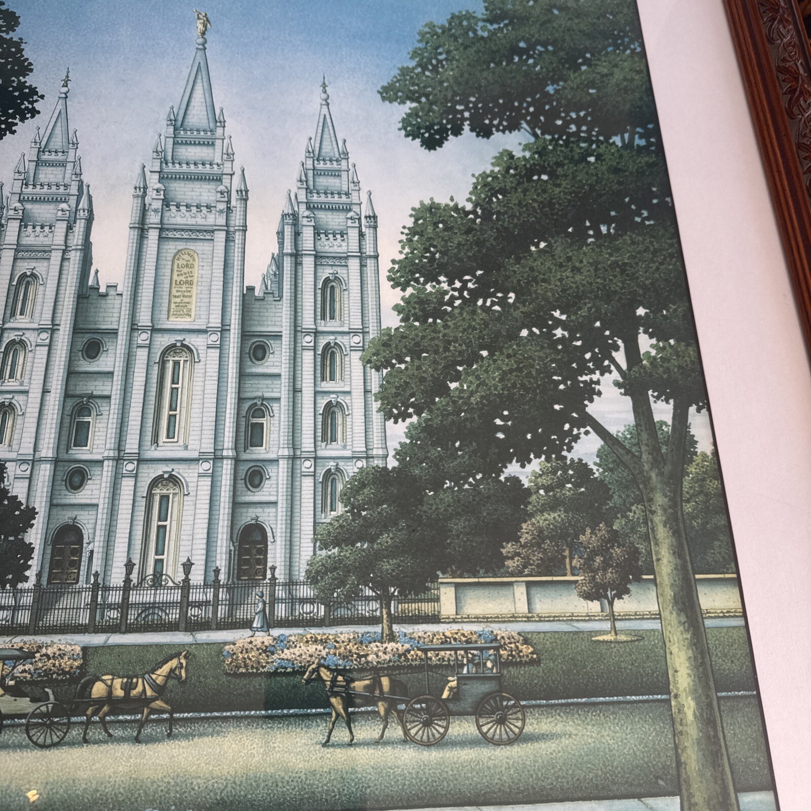 SALT LAKE TEMPLE BY ERIC DOWDLE SIGNED NUMBERED PRINT FRAMED 34”x 31”