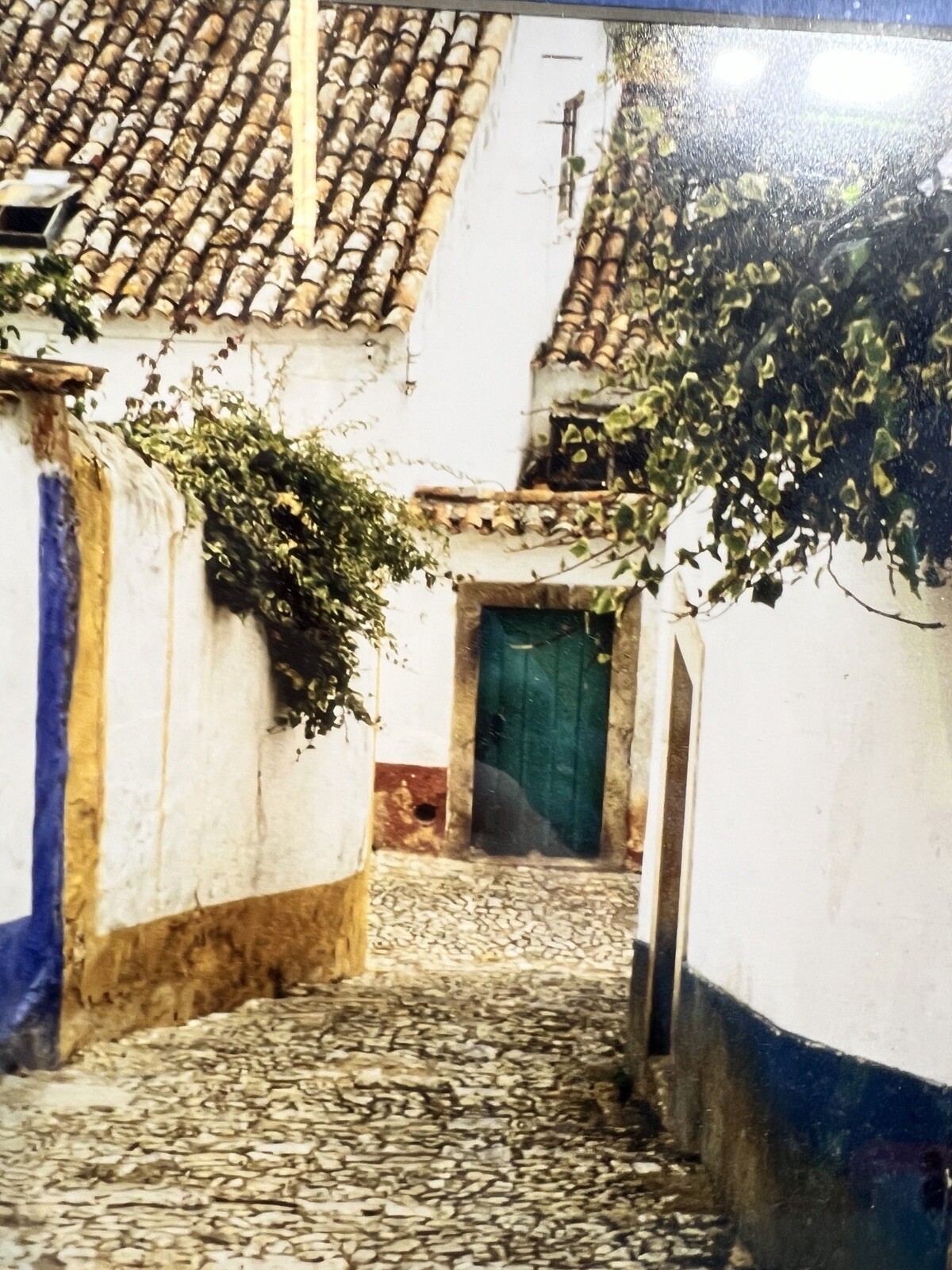 Framed Art Portugal Narrow Street OBIDOS Passage Rua Direita Photo Signed Number