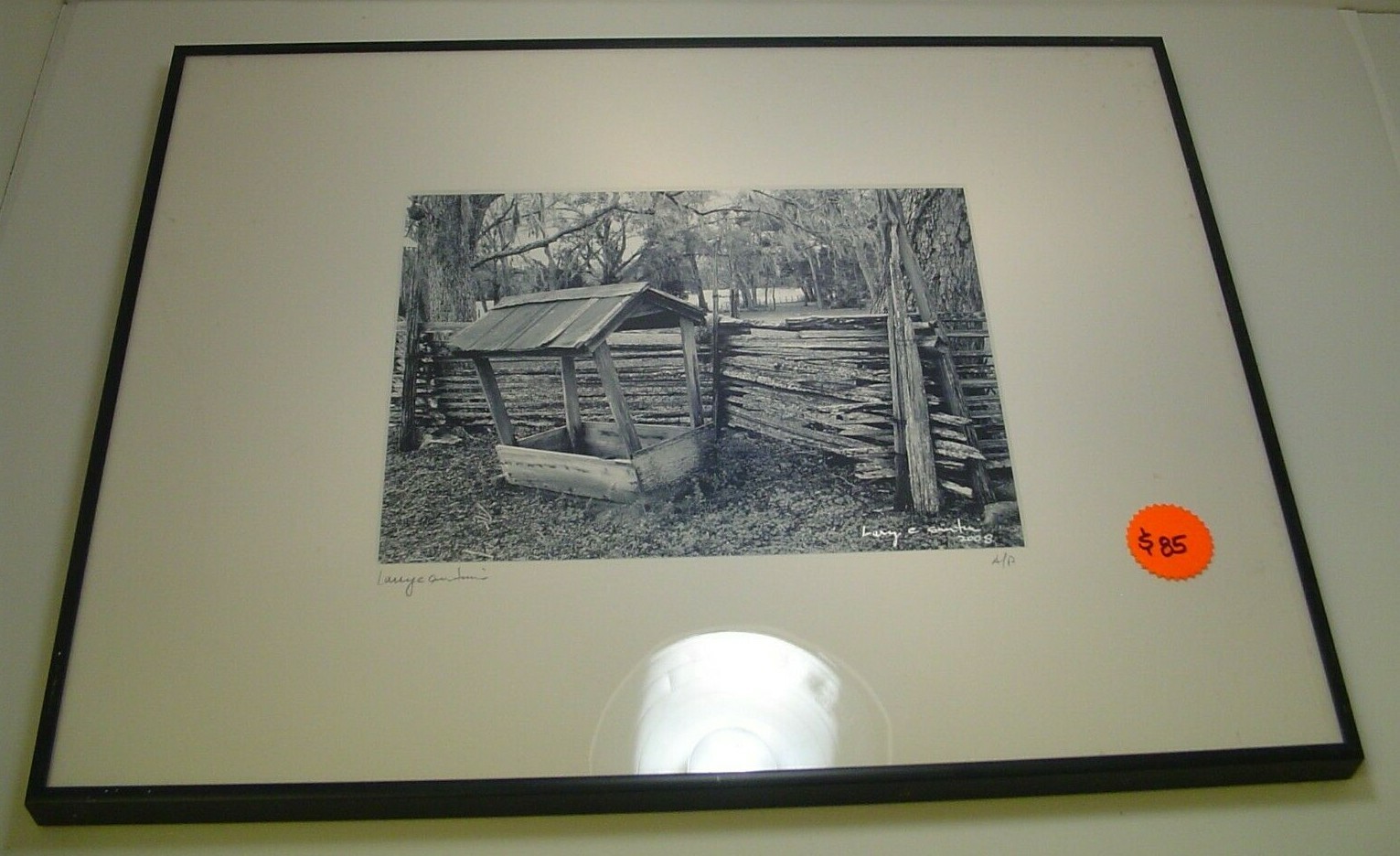 ART PHOTOGRAPHY small wood shed art black & white by L. Santucci Frame 16x20in