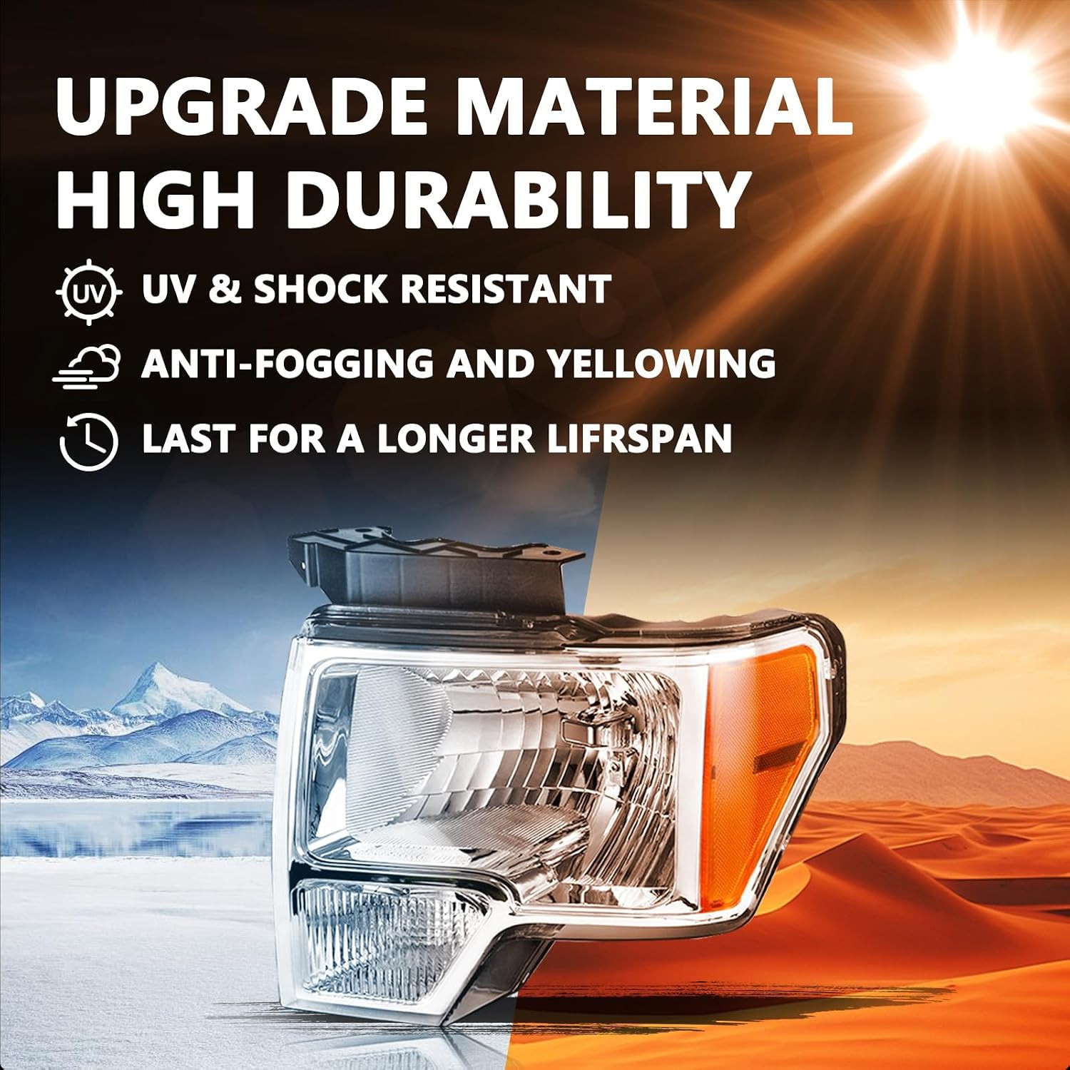 Halogen Headlights Assembly for 2009-14 Ford F150 | Adventure-Ready Weather Seal