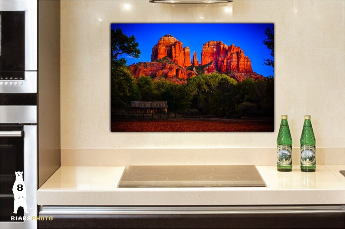 Cathedral Rock Sedona AZ at Dusk from Crescent Moon Ranch – Photography Prints