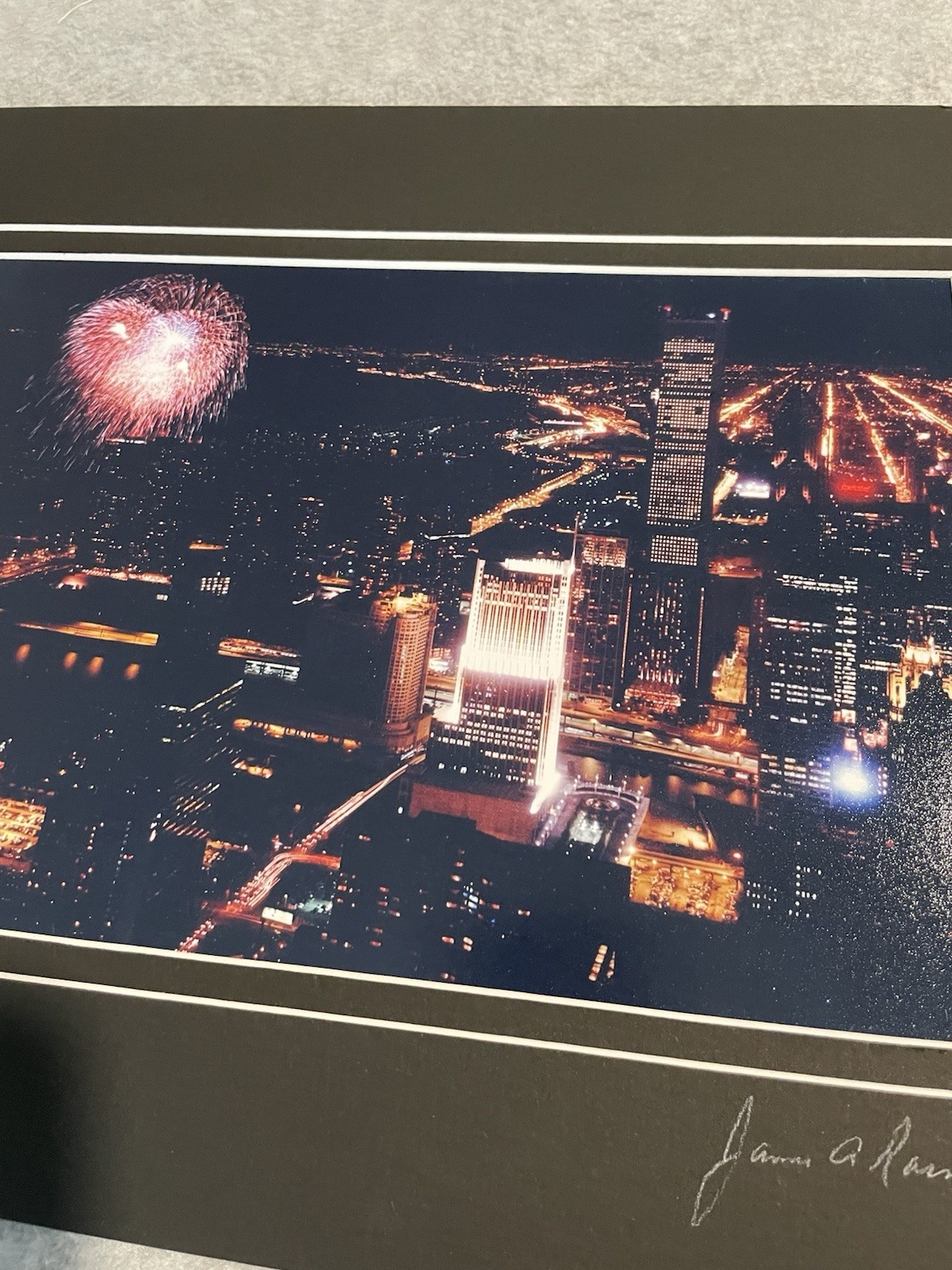 Signed Numbered Photograph, Downtown Fireworks, Chicago IL, By James Rasmussen