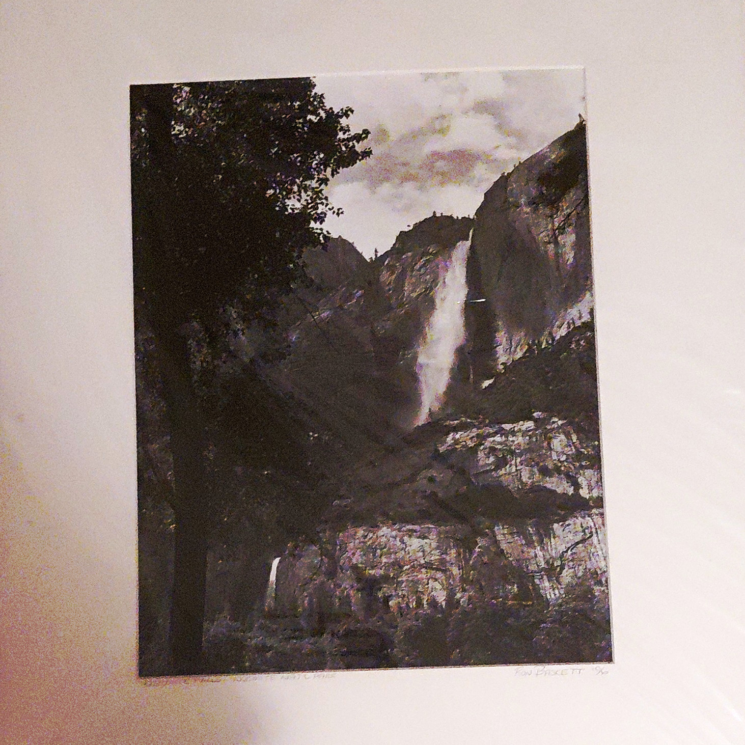 B&W Portrait Landscape Photograph Waterfall Mountains Trees Nature Unframed