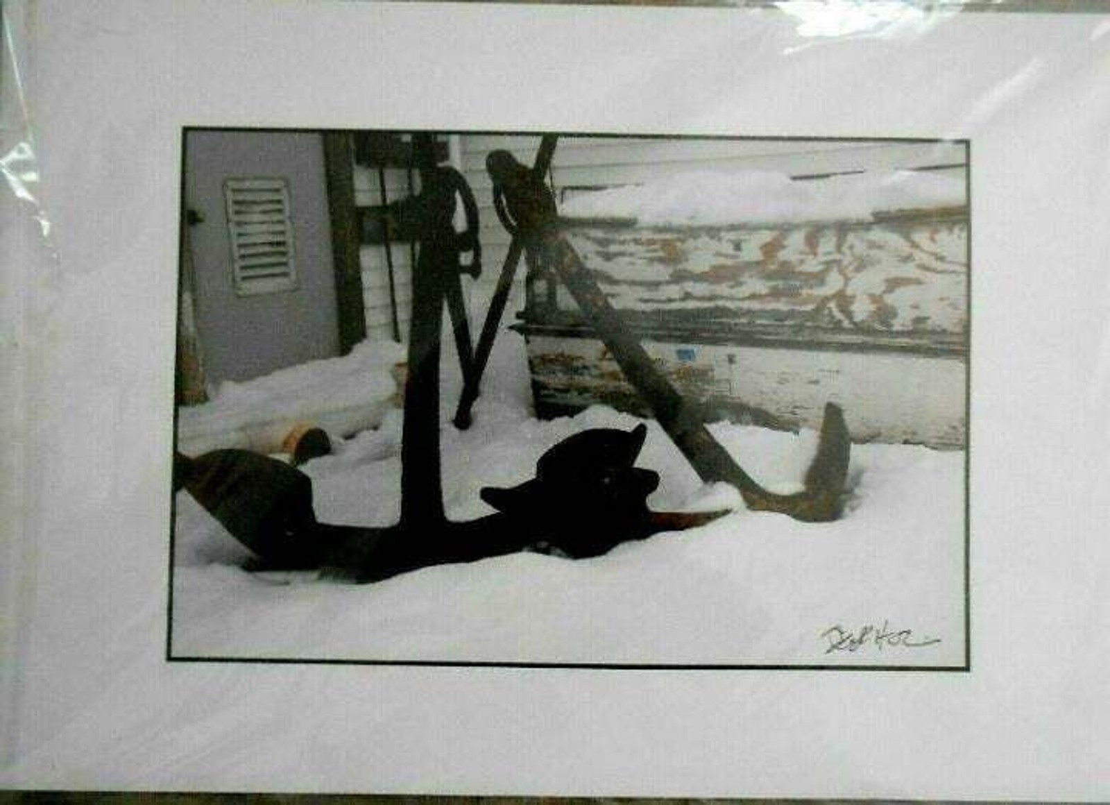 Maine Coastal Anchor in Snow Photograph by Debi H… 19X13 Mat