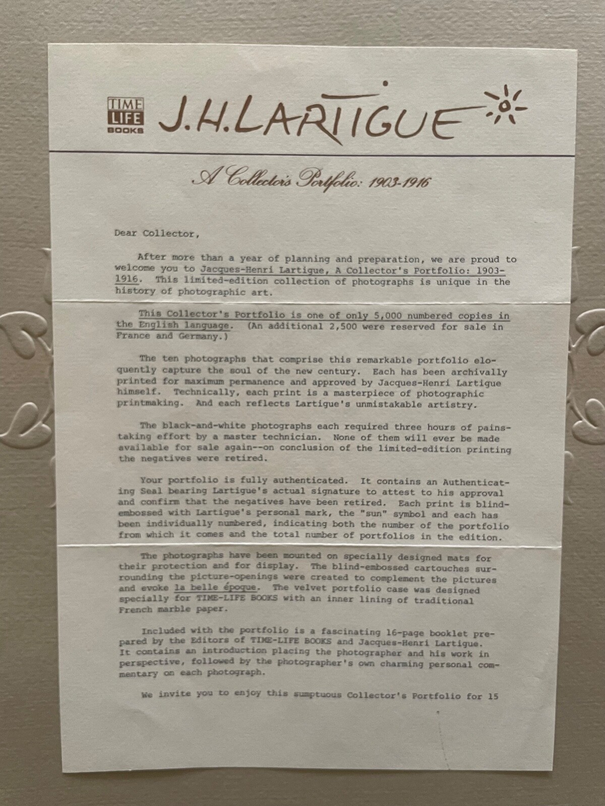 J H Lartigue – A Collectors Portfolio 1903-1916 Time-Life