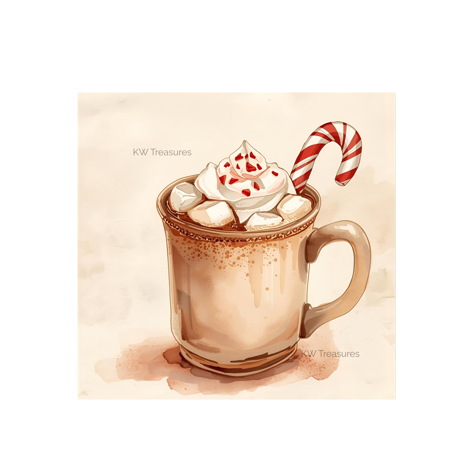 Christmas Watercolor Clipart | Cozy Winter Drinks PNG Bundle Download
