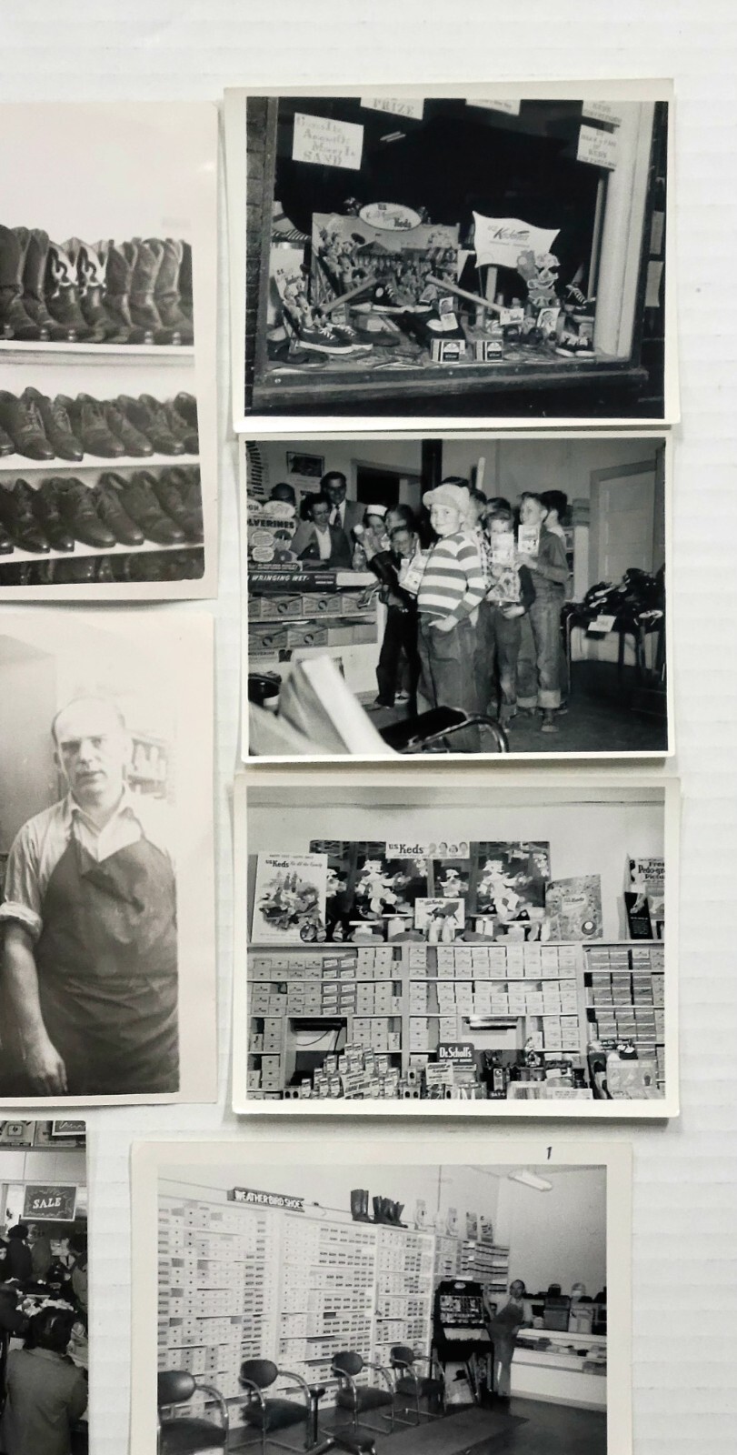 Vintage B&W Photos Shoemaker Cordwainer Cobbler Shoe Shop Lot Of 8